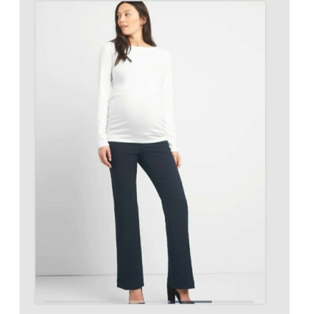 GAP Modern Bootcut Gray Maternity Trouser Dress Pants Full Panel Size 2 RT$69